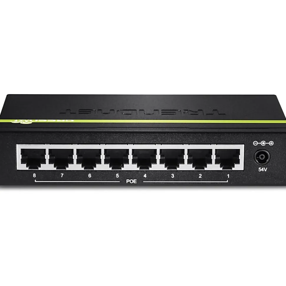 TRENDnet 8-Port Gigabit PoE+ Switch, TPE-TG80G, 8x Gigabit PoE+ Ports, 123W PoE Power Budget, 16 Gbps, Ethernet Splitter