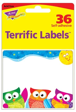 TREND Terrific Labels™, 2-1/2" x 3", Owl-Stars!®, Pack Of 36
