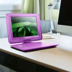 Trexonic Portable TV+DVD Player With Color TFT LED Screen And USB/HD/AV Inputs, 13.3”, Purple