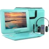 Trexonic Portable TV+DVD Player With Color TFT LED Screen And USB/HD/AV Inputs, 13.3”, Teal