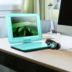 Trexonic Portable TV+DVD Player With Color TFT LED Screen And USB/HD/AV Inputs, 13.3”, Teal