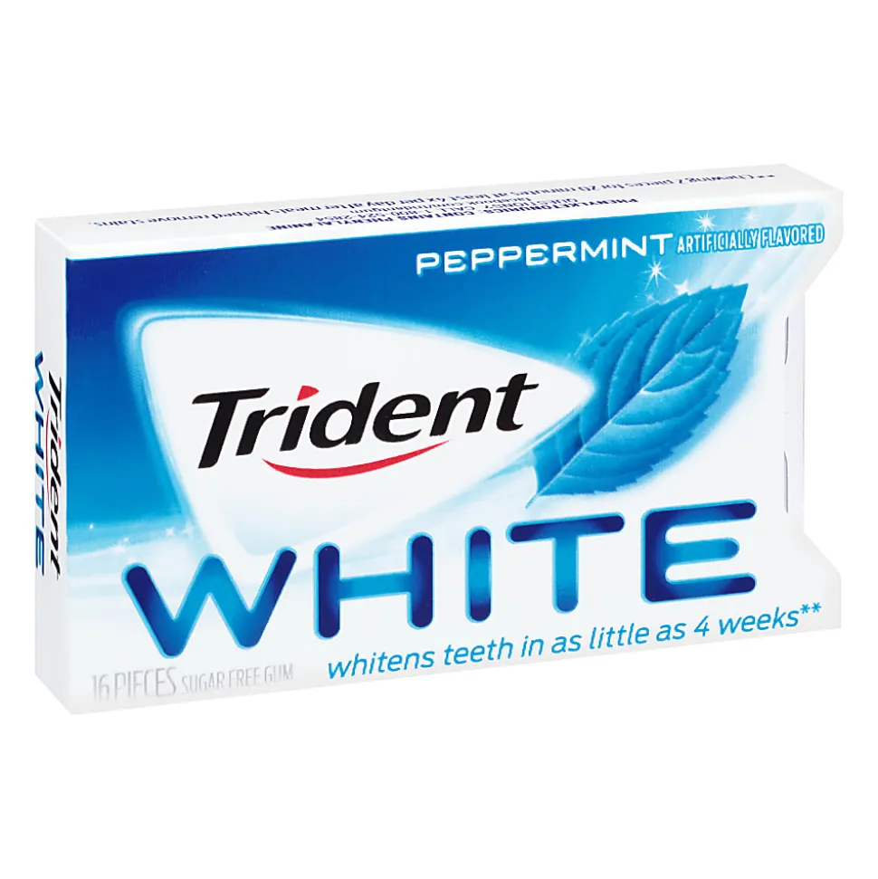 Trident® White Peppermint Sugar-Free Gum, Box Of 9 Packs