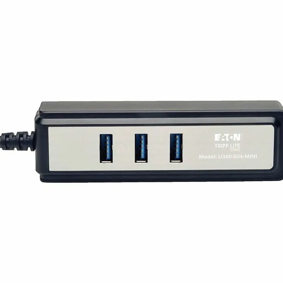 Tripp Lite by Eaton Portable 4-Port USB 3.0 Superspeed Mini Hub w/ Built In Cable - USB - External - 4 USB 3.0 Port(s) with Built In Cable