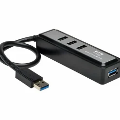 Tripp Lite by Eaton Portable 4-Port USB 3.0 Superspeed Mini Hub w/ Built In Cable - USB - External - 4 USB 3.0 Port(s) with Built In Cable