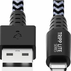 Tripp Lite Heavy Duty Lightning to USB Charging Cable Sync/Charge Apple iPhone iPad 3ft 3' - 1x Lightning Male Proprietary Connector - M100003HD