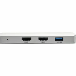 Tripp Lite USB C Docking Station w/ USB-A Hub, 2x HDMI, VGA, PD Charging 1080p @ 60 Hz, Silver USB Type C, US - U442DOCK12S