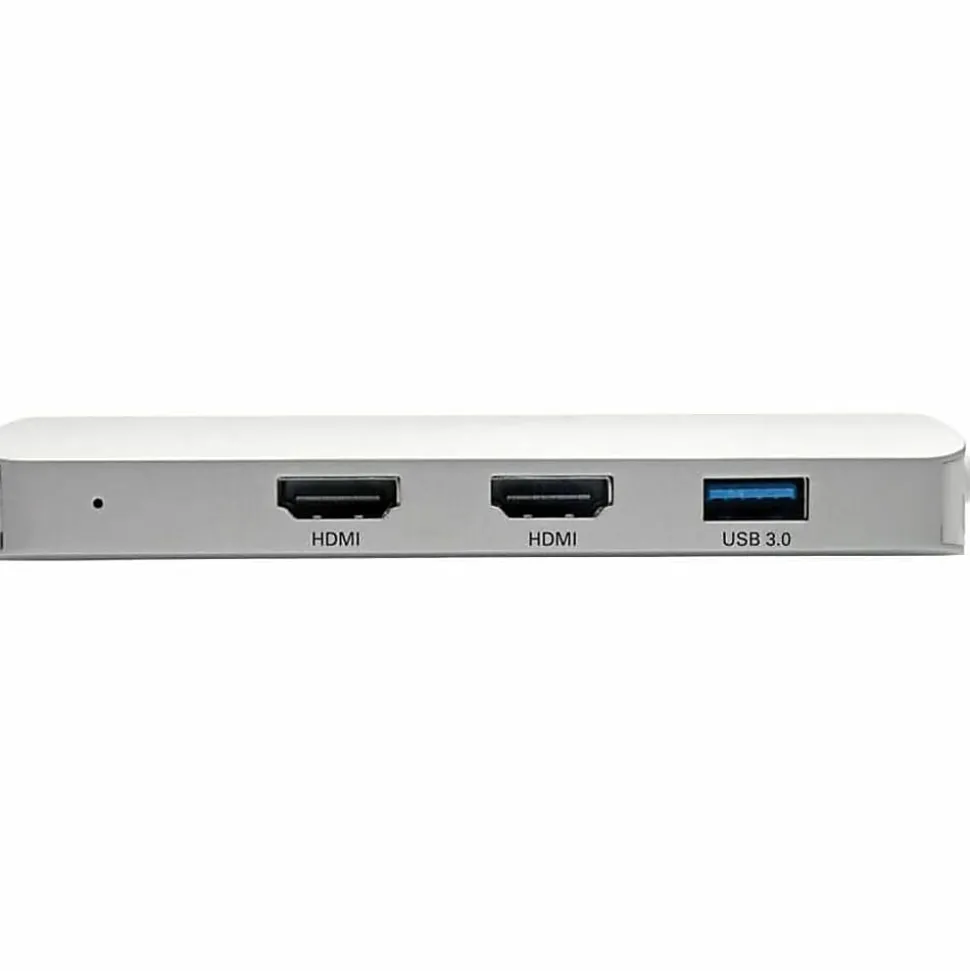 Tripp Lite USB C Docking Station w/ USB-A Hub, 2x HDMI, VGA, PD Charging 1080p @ 60 Hz, Silver USB Type C, US - U442DOCK12S