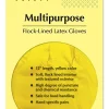Tronex Multipurpose Flock-Lined Latex Gloves, Medium, Yellow, 24 Per Pack, Case Of 12 Packs