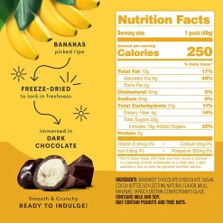 Tru Fru Hyper-Dried Grab & Go Dried Bananas In Dark Chocolate, 1.7 Oz, Total Qty 12