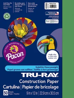 Tru-Ray® Construction Paper, 50% Recycled, 9" x 12", Holiday Green, Pack Of 50