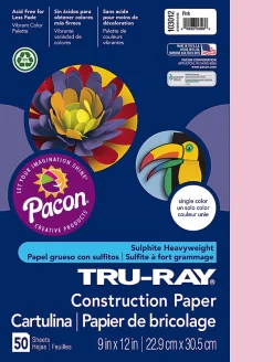 Tru-Ray® Construction Paper, 50% Recycled, 9" x 12", Pink, Pack Of 50
