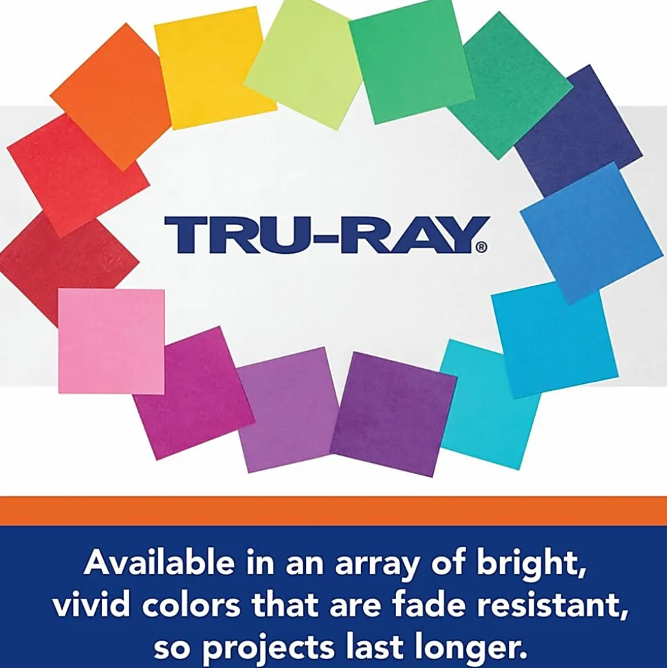 Tru-Ray® Construction Paper, 50% Recycled, 9" x 12", Blue, Pack Of 50