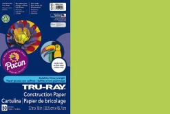 Tru-Ray® Construction Paper, 50% Recycled, 12" x 18", Brilliant Lime, Pack Of 50