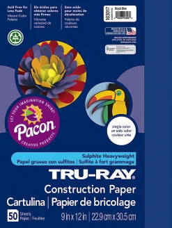Tru-Ray® Construction Paper, 50% Recycled, 9" x 12", Royal Blue, Pack Of 50