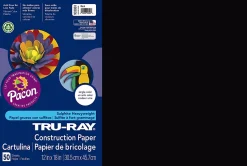 Tru-Ray® Construction Paper, 50% Recycled, 12" x 18", Black, Pack Of 50