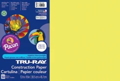 Tru-Ray® Construction Paper, 12" x 18", 50% Recycled, Lively Lemon, Pack Of 50