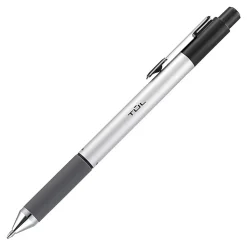 TUL® BP Series Retractable Ballpoint Pens, Medium Point, 1.0 mm, Silver Barrel, Assorted Inks, Pack Of 4 Pens