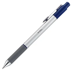 TUL® BP Series Retractable Ballpoint Pens, Medium Point, 1.0 mm, Silver Barrel, Assorted Inks, Pack Of 4 Pens