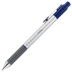 TUL® BP Series Retractable Ballpoint Pens, Medium Point, 1.0 mm, Silver Barrels, Assorted Inks, Pack Of 4 Pens