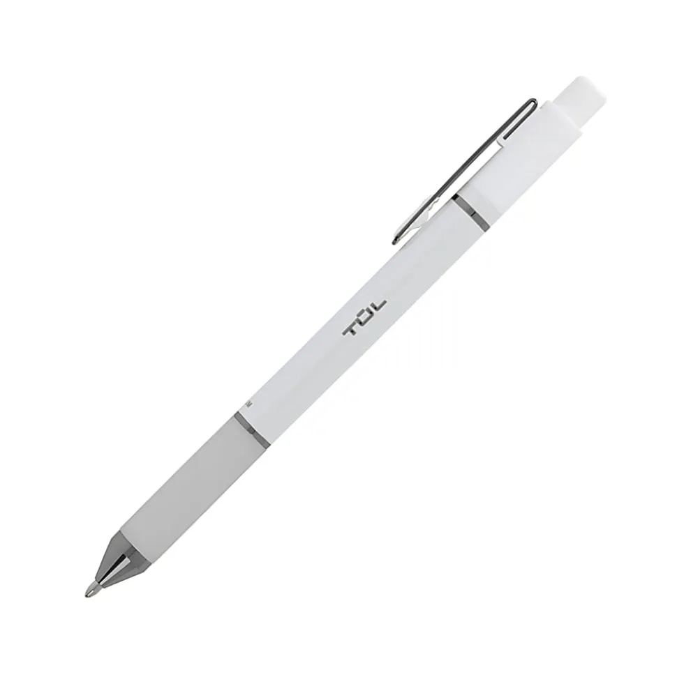 TUL® BP Series Retractable Ballpoint Pens, Bullet Point, 1.0 mm, Pearl White Barrel, Blue Ink, Pack Of 4 Pens