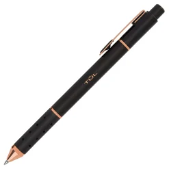 TUL® BP Series Retractable Ballpoint Pens, Medium Point, 1.0 mm, Black Barrel, Black Ink, Pack Of 12 Pens