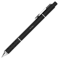 TUL® BP Series Retractable Ballpoint Pens, Medium Point, 1.0 mm, Black Barrel, Black Ink, Pack Of 12 Pens