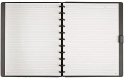 TUL® Custom Note-Taking System Discbound Notebook With Leather Cover, Letter Size, Narrow Ruled, 60 Sheets, Gray