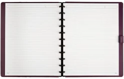 TUL® Custom Note-Taking System Discbound Notebook With Leather Cover, Letter Size, Narrow Ruled, 60 Sheets, Purple