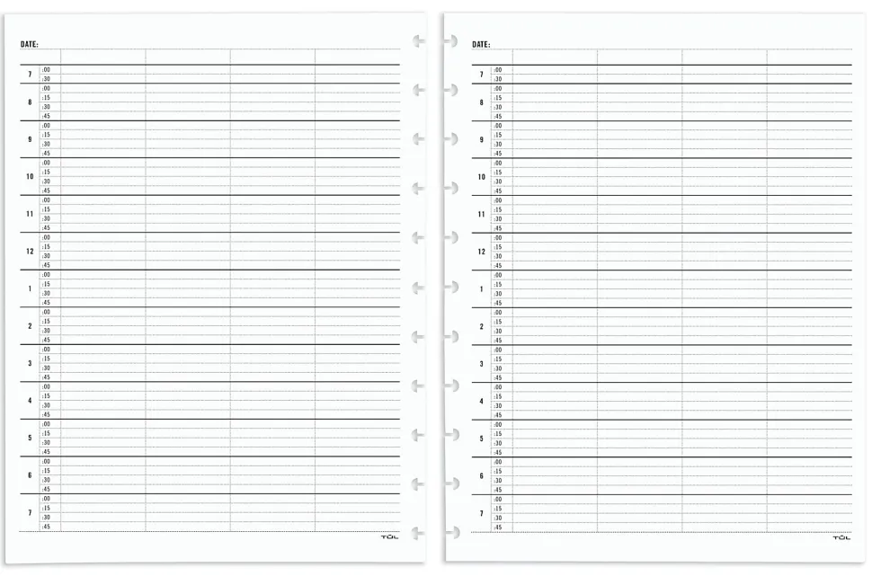 TUL® Discbound Daily Appointment Refill Pages, 4-Person Group Appointments, Letter Size, Undated, 50 Sheets