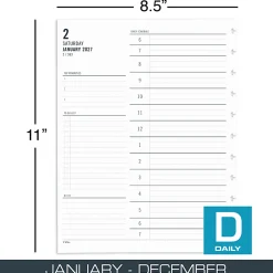 2027 TUL® Discbound Daily Planner Refill Pages, Letter Size, January To December