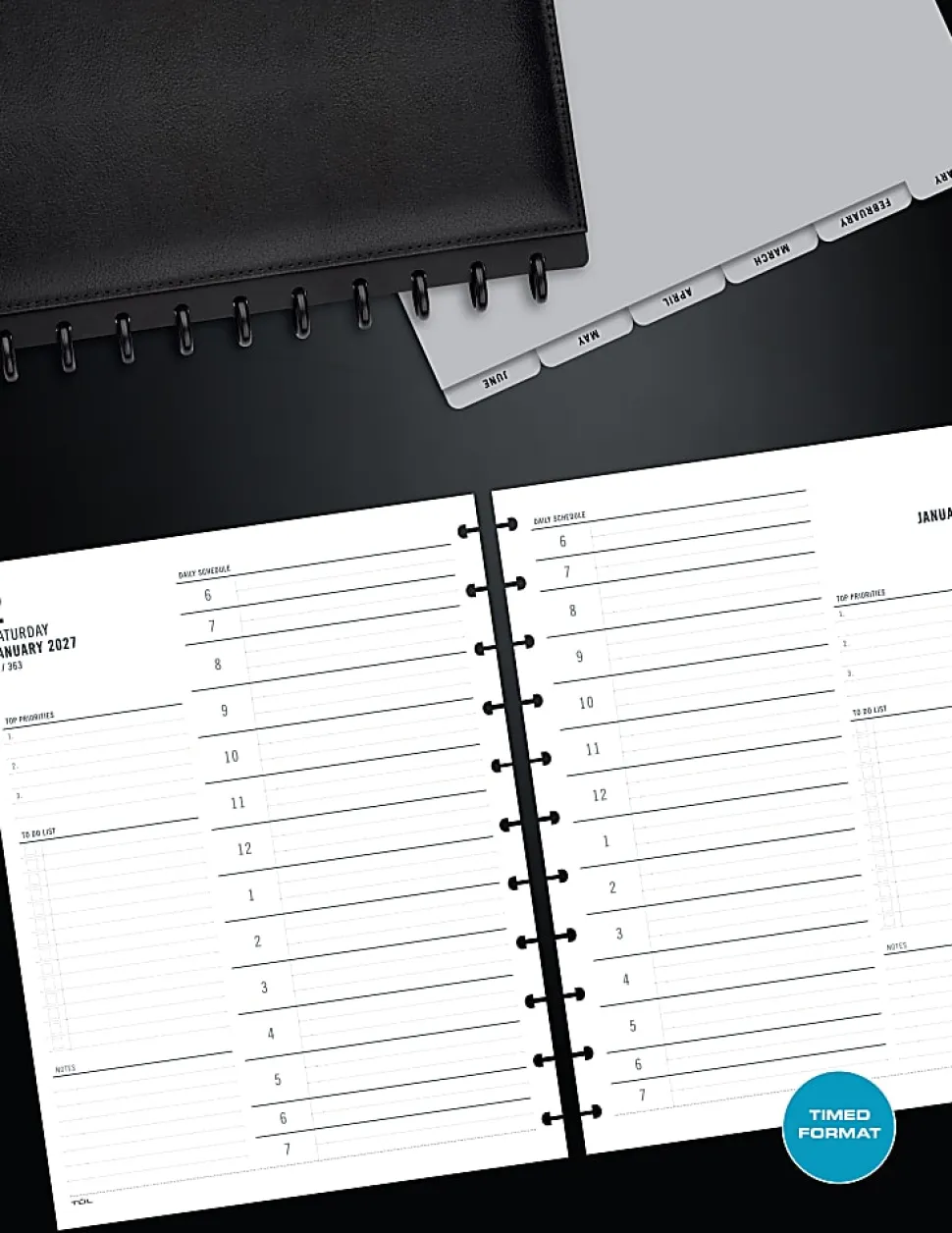 2027 TUL® Discbound Daily Planner Refill Pages, Letter Size, January To December