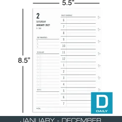 2027 TUL® Discbound Daily Planner Refill Pages, Junior Size, January To December