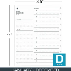 2026 TUL® Discbound Daily Planner Refill Pages, Letter Size, January To December, ODUS2503006