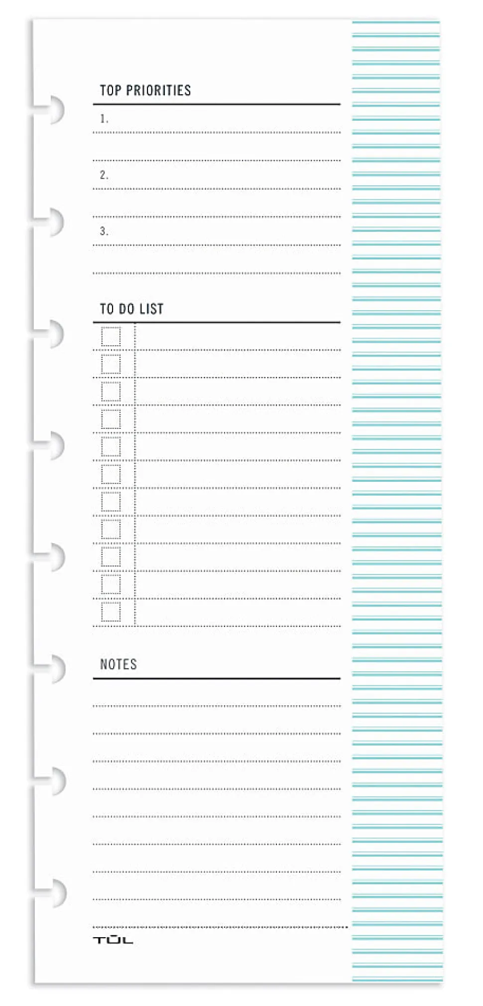TUL® Discbound Daily Schedule Pad, 3-1/2" x 8-1/2", 50 Sheets