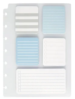 TUL® Discbound Lined Sticky Note Pads, Assorted Colors, 25 Sheets Per Pad, 1 Dashboard of 5 Assorted Pads