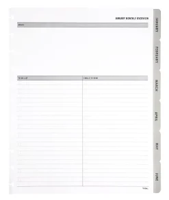2026 TUL® Discbound Monthly Planner Refill Pages With 12 Tab Dividers, Letter Size, Gray, January To December