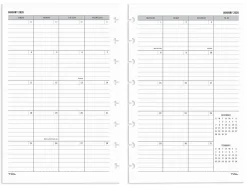 2026 TULĀ® Discbound Monthly Planner Refill Pages With 12 Tab Dividers, Junior Size, Gray, January To December