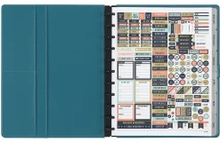 TUL® Discbound Monthly Planner Starter Set, Undated, Letter Size, Leather Cover, Teal