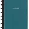 TUL® Discbound Monthly Planner Starter Set, Undated, Junior Size, Leather Cover, Teal