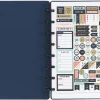 TUL® Discbound Monthly Planner Starter Set, Undated, Junior Size, Soft-Touch Cover, Navy