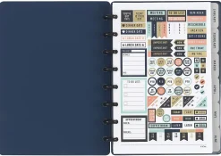 TUL® Discbound Monthly Planner Starter Set, Undated, Junior Size, Soft-Touch Cover, Navy