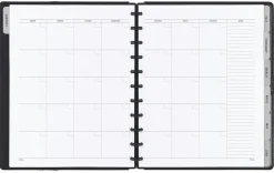 TUL® Discbound Monthly Planner Starter Set, Undated, Letter Size, Leather Cover, Black