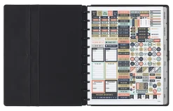 TUL® Discbound Monthly Planner Starter Set, Undated, Letter Size, Leather Cover, Black