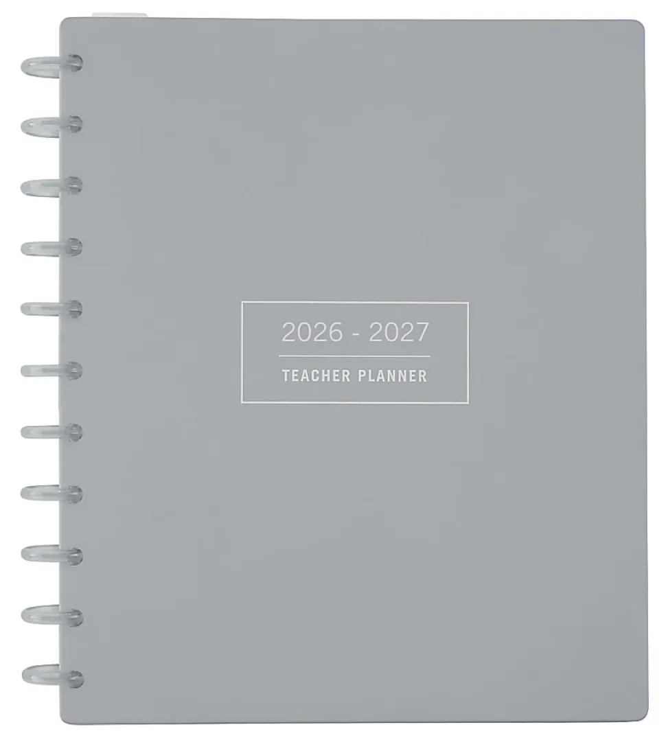 2026-2027 TUL® Discbound Monthly Teacher Planner, Letter Size, Gray, July To June