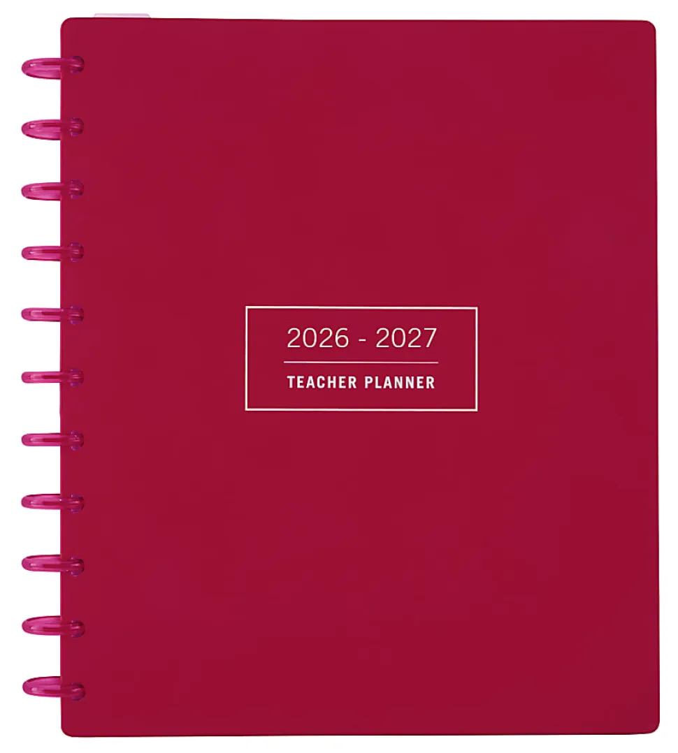 2026-2027 TUL® Discbound Monthly Teacher Planner, Letter Size, Pink, July To June