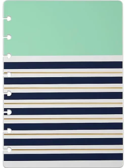 TUL® Discbound Notebook Covers, Junior Size, Mint Stripes, Pack of 2 Covers