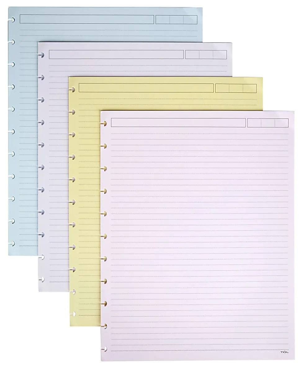 TUL® Discbound Notebook Refill Pages, Letter Size, Narrow Ruled, 50 Sheets, Assorted Colors