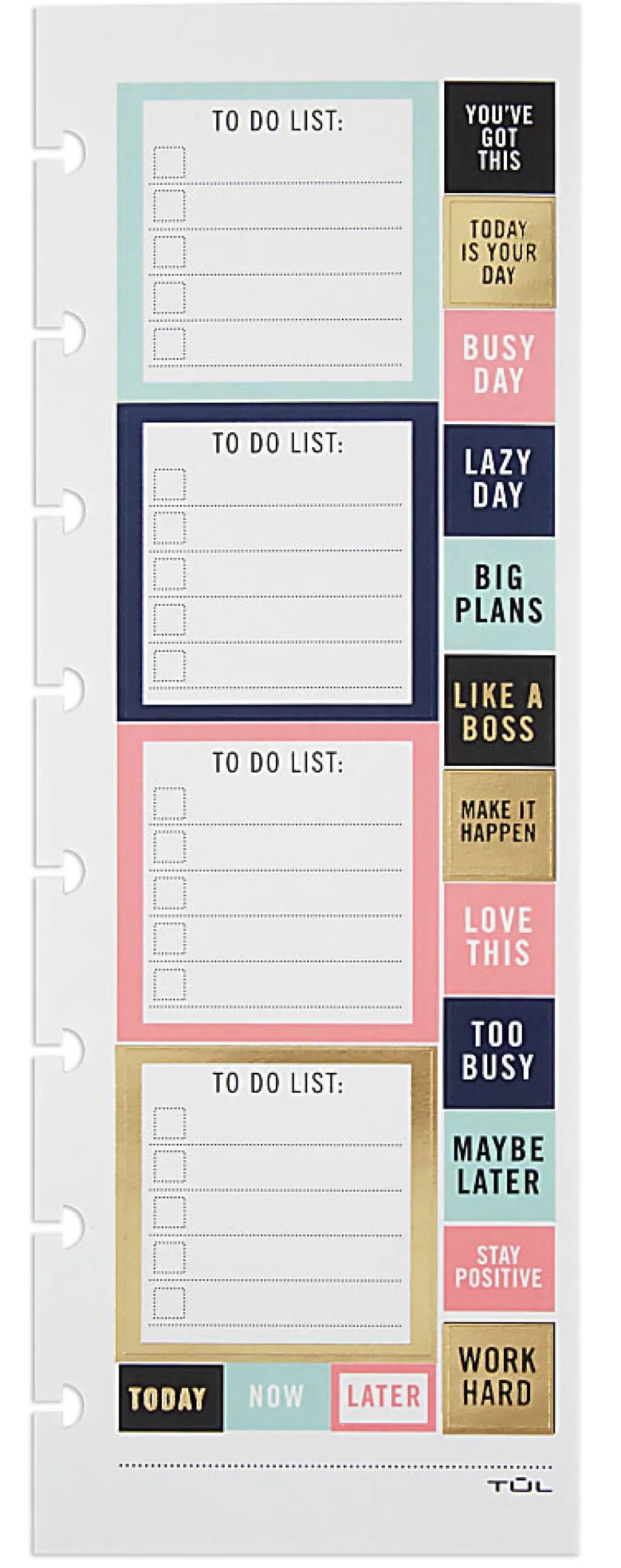 TUL® Discbound Notebook Sticker Sheets, 3" x 8-1/2", Assorted, 10 Sheets, 2 Sheets of 5 Designs