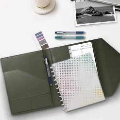 TULĀ® Discbound Notebook With 3 Customizable & Reversible Poly Covers, Junior Size, Narrow Ruled, 60 Sheets, Assorted Cover Designs