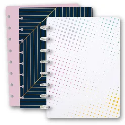 TUL® Discbound Notebook With 3 Customizable & Reversible Poly Covers, Junior Size, Narrow Ruled, 60 Sheets, Assorted Cover Designs